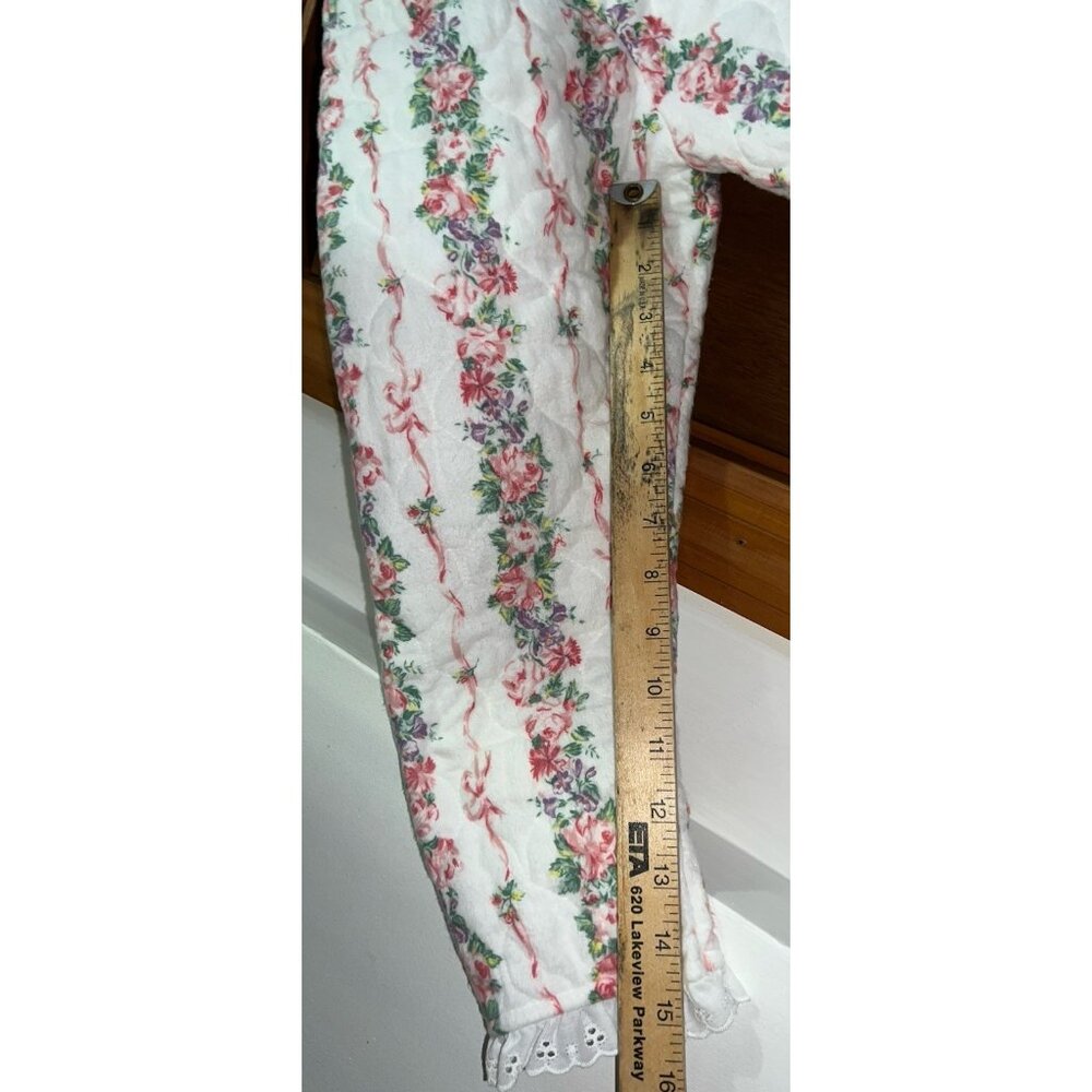 Vintage Lanz of Salzburg Quilted Cotton Nightgown Floral Zip USA - Picture 13 of 15
